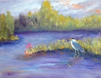 Blue Heron's Reflection